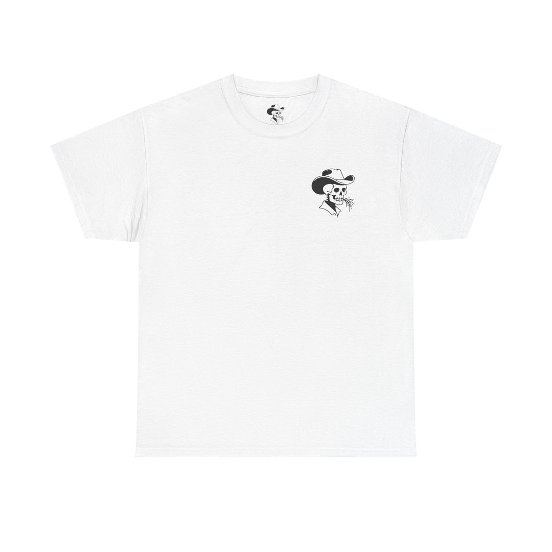 Psalm 144:1- A Christian piece of apparel featuring a design of a skeleton cowboy and Bible verse
