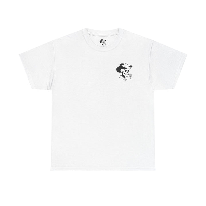 Psalm 144:1- A Christian piece of apparel featuring a design of a skeleton cowboy and Bible verse