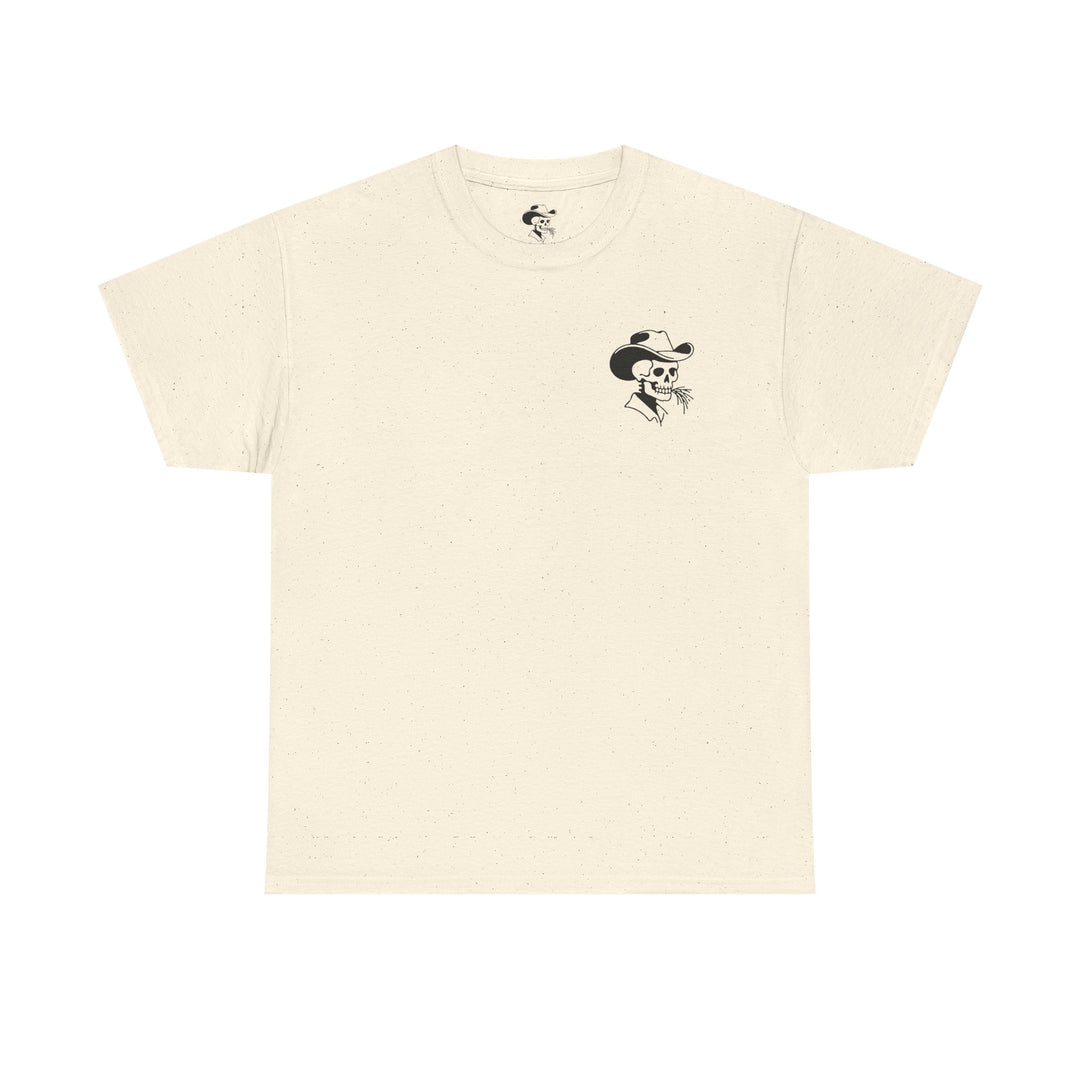 Psalm 144:1- A Christian piece of apparel featuring a design of a skeleton cowboy and Bible verse