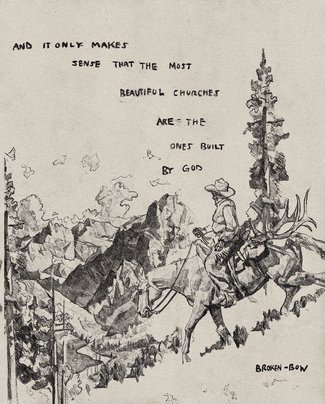 God's Churches Print - Broken Bow Country - 