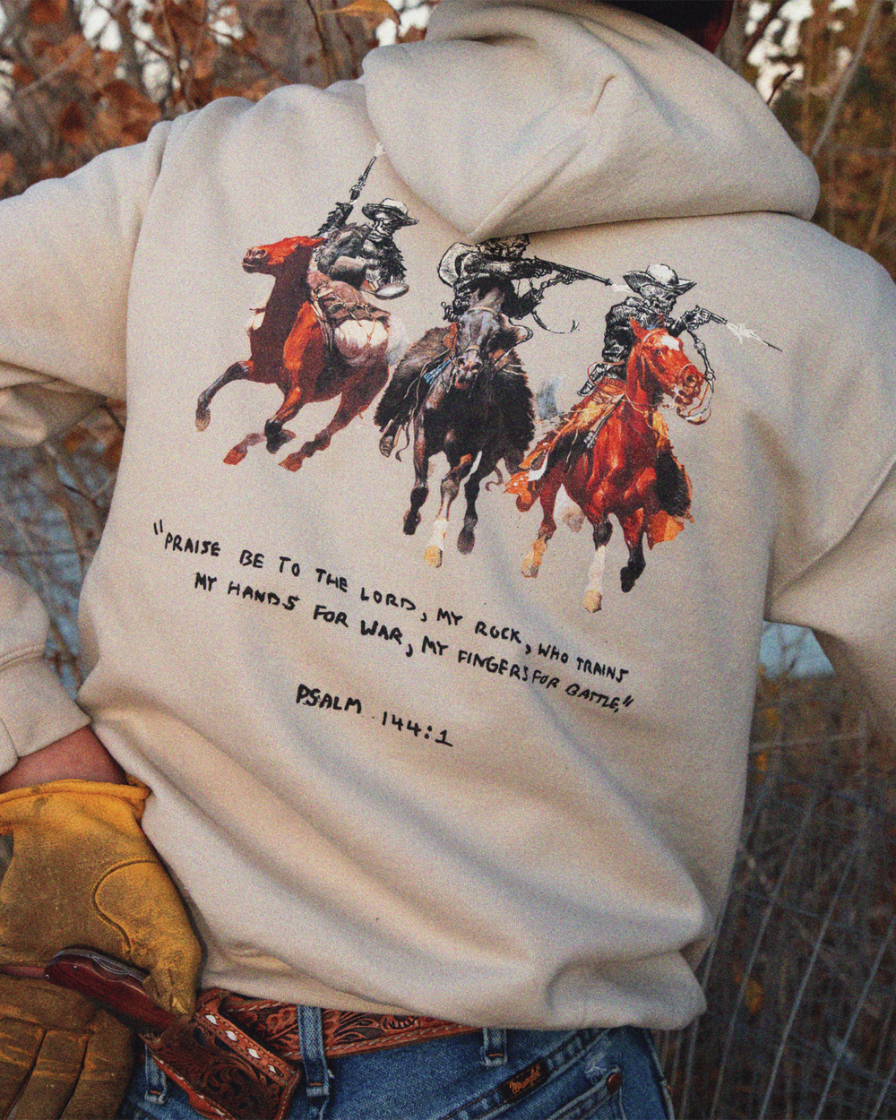 Psalm 144:1 Mid - Weight Hoodie - Broken Bow Country - Hoodie