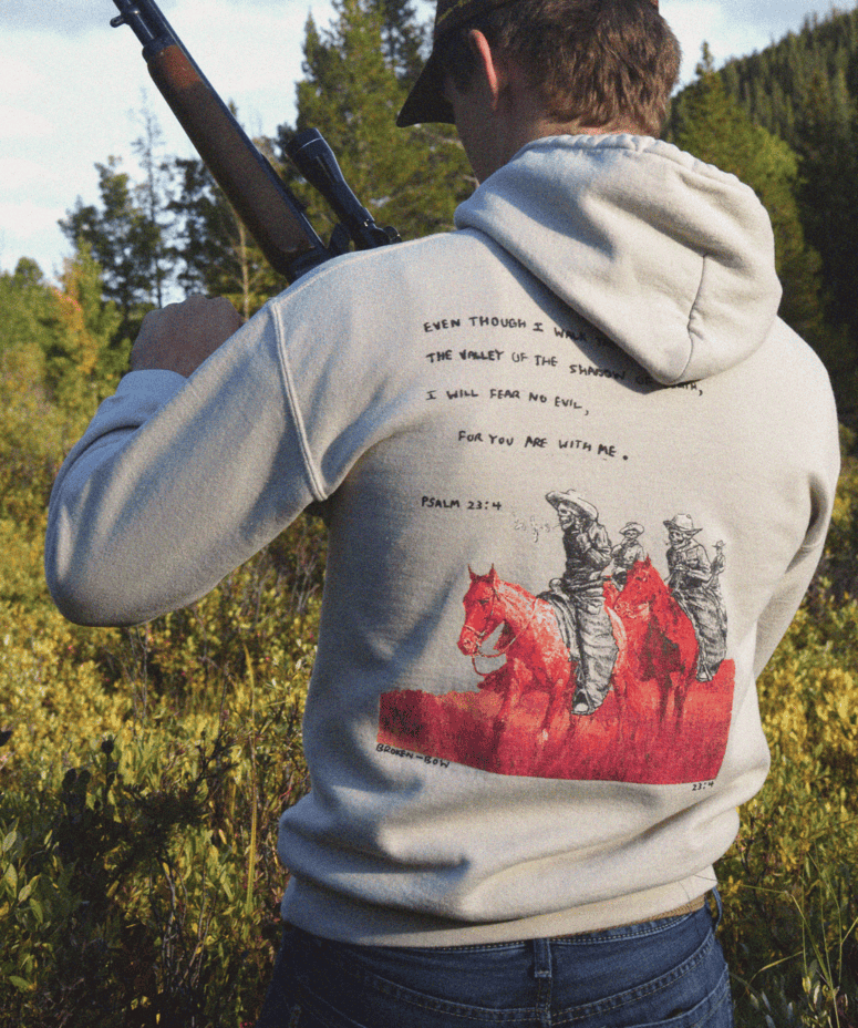 Psalm 23:4 Mid - Weight Hoodie - Broken Bow Country - Hoodie